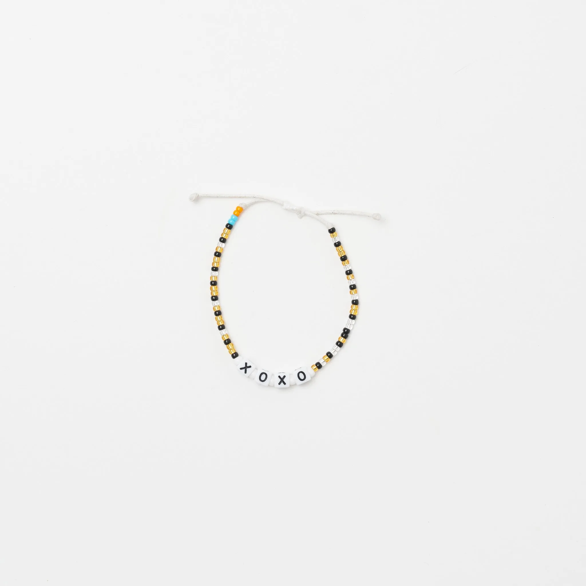 XOXO Letter Bead Single Strand Bracelet - Metallic Multi