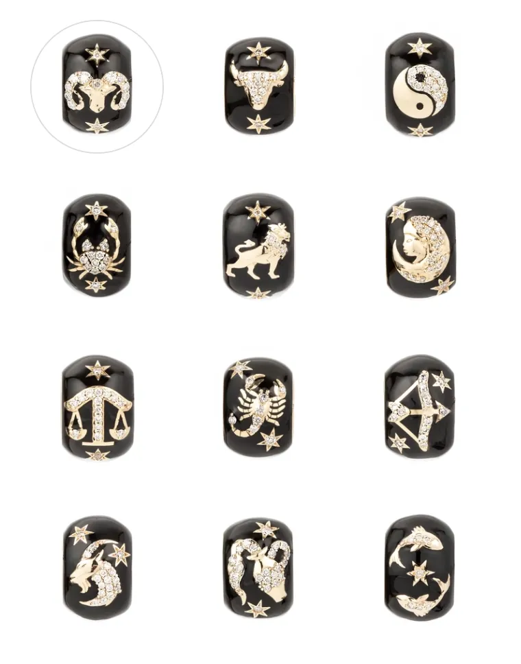 Zodiac Ceramic   Diamond Big Bead